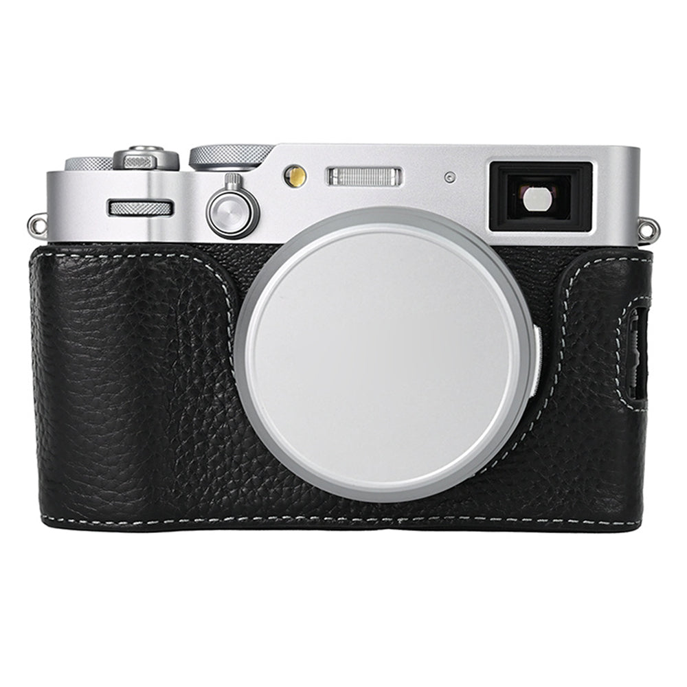 For Fujifilm X100VI Camera Half Body Cover Genuine Cow Leather Bottom Case For Fujifilm X100VI Camera Half Body Cover Genuine Cow Leather Bottom Case